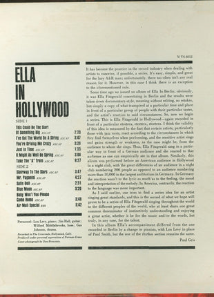 Ella Fitzgerald : Ella In Hollywood (LP, Album)