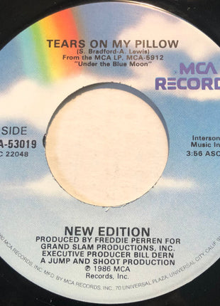 New Edition : Tears On My Pillow (7", Single, Gol)