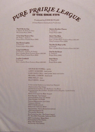 Pure Prairie League : If The Shoe Fits (LP, Album, Ind)