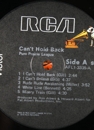 Pure Prairie League : Can't Hold Back (LP, Album)