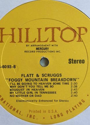 Flatt & Scruggs : Foggy Mountain Breakdown (LP, Album, RE, Yel)