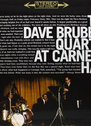 the album cover for Dave Brubeck - At Carnegie Hall