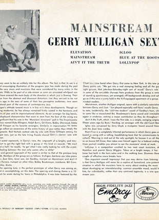 Gerry Mulligan And His Sextet : Mainstream Of Jazz (LP, Album, Ind)