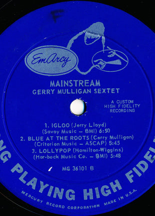 Gerry Mulligan And His Sextet : Mainstream Of Jazz (LP, Album, Ind)