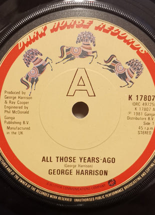 George Harrison : All Those Years Ago (7", Single)