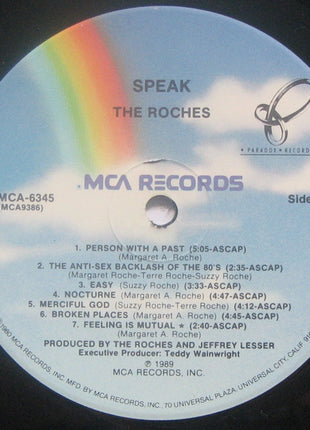 The Roches : Speak (LP, Album)