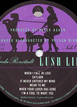 Linda Ronstadt With Nelson Riddle And His Orchestra : Lush Life (LP, Album, Spe)