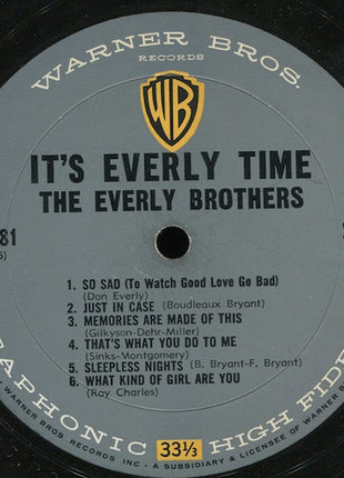 Everly Brothers : It's Everly Time (LP, Album, Mono)