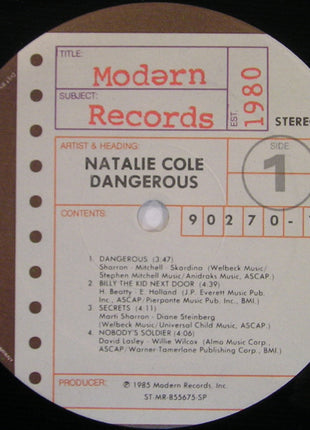 Natalie Cole : Dangerous (LP, Album, SP)