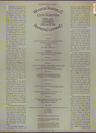 Wynton Marsalis, Edita Gruberova, Raymond Leppard / English Chamber Orchestra / Johann Friedrich Fasch, Georg Friedrich Händel, Giuseppe Torelli, Henry Purcell, Johann Melchior Molter : Wynton Marsalis Plays Handel, Purcell, Torelli, Fasch, Molter (LP, Album)