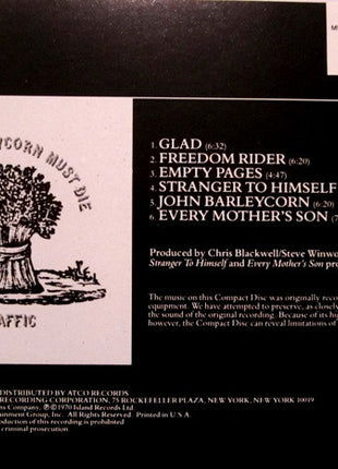 Traffic : John Barleycorn Must Die (CD, Album, Club, RE)