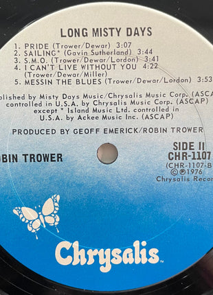 Robin Trower : Long Misty Days (LP, Album, Club, RE, Pit)