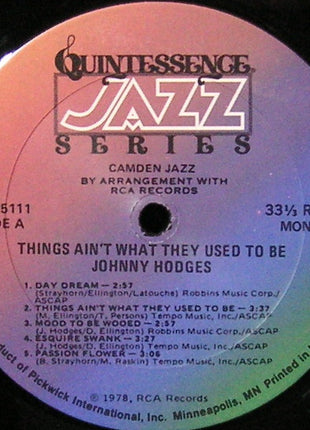 Johnny Hodges : Things Ain't What They Used To Be (LP, Mono, RE)