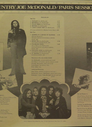 Country Joe McDonald : Paris Sessions (LP, Album, Ter)