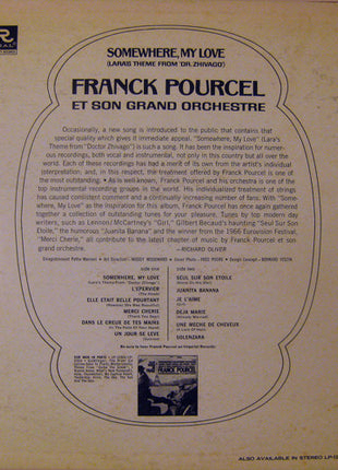 Franck Pourcel Et Son Grand Orchestre : Somewhere, My Love (Lara's Theme From "Dr. Zhivago") (LP, Mono)