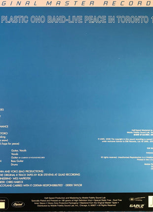 The Plastic Ono Band : Live Peace In Toronto 1969 (LP, Ltd, RM)