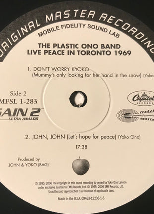 The Plastic Ono Band : Live Peace In Toronto 1969 (LP, Ltd, RM)