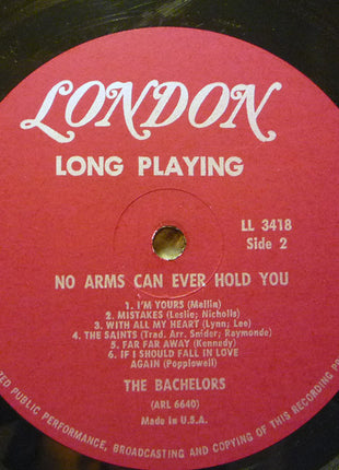 The Bachelors : No Arms Can Ever Hold You (LP, Album, Mono)