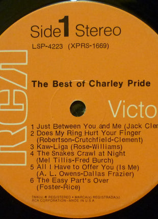 Charley Pride : The Best Of Charley Pride (LP, Comp, RE, Ind)