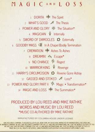 Lou Reed : Magic And Loss (CD, Album, Club)