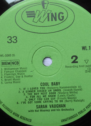 Sarah Vaughan : Cool Baby (LP, Album, Comp, Mono)