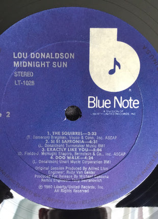 Lou Donaldson : Midnight Sun (LP, Album)