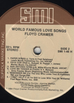 Floyd Cramer : World Famous Love Songs (LP, Album, Comp, Hau)