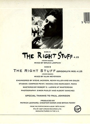 Bryan Ferry : The Right Stuff (7", Single)