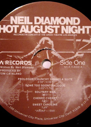 Neil Diamond : Hot August Night (2xLP, Album, Glo)