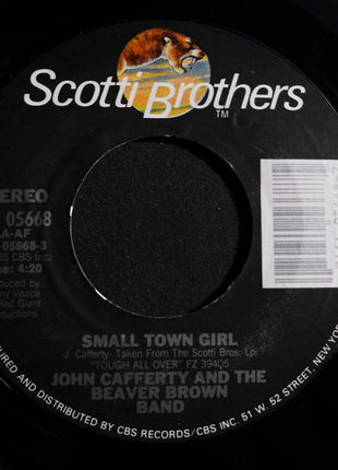 John Cafferty And The Beaver Brown Band : Small Town Girl  (7", Single, Styrene, Pit)