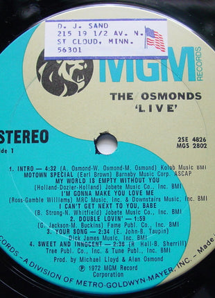 The Osmonds : Live (2xLP, Gat)