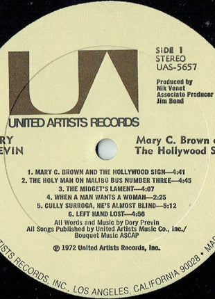 Dory Previn : Mary C. Brown And The Hollywood Sign (LP, Album, All)