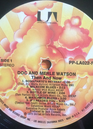 Doc & Merle Watson : Then And Now (LP, Album, RE)