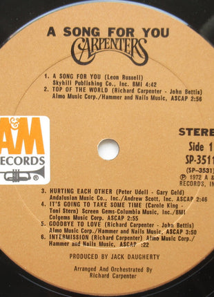 Carpenters : A Song For You (LP, Album)