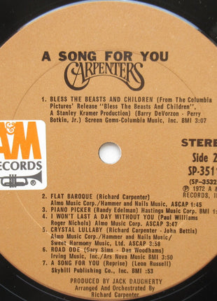 Carpenters : A Song For You (LP, Album)