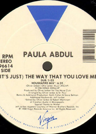 Paula Abdul : (It's Just) The Way That You Love Me (12", Single, Whi)