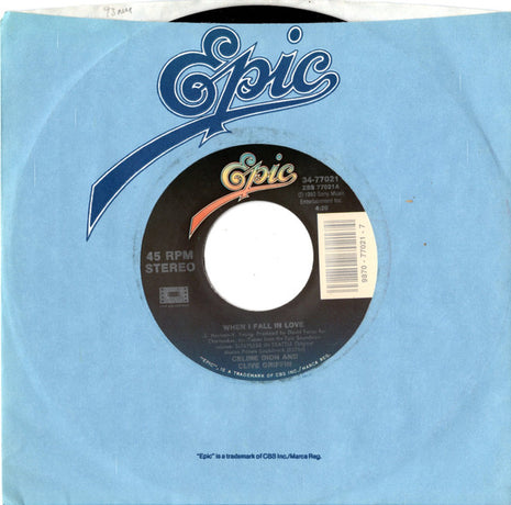 Céline Dion & Clive Griffin : When I Fall In Love (7", Single)