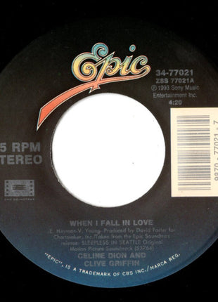 Céline Dion & Clive Griffin : When I Fall In Love (7", Single)