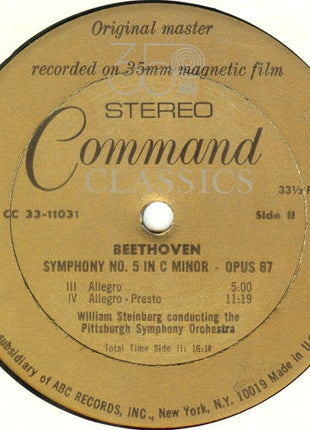 Ludwig Van Beethoven - William Steinberg And Pittsburgh Symphony Orchestra : Symphony No.5 In C Minor Opus 67 (LP)
