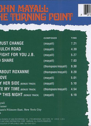 John Mayall : The Turning Point (CD, Album, RE, RM)