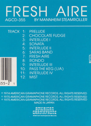Mannheim Steamroller : Fresh Aire (CD, Album, RE)