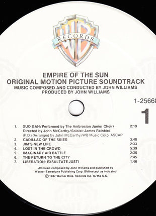 John Williams (4) : Empire Of The Sun (Original Motion Picture Soundtrack) (LP, Album, Spe)