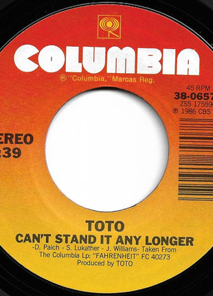 Toto : Without Your Love (7", Single)