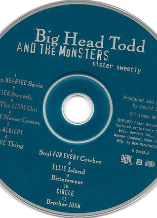 Big Head Todd And The Monsters : Sister Sweetly (CD, Album)