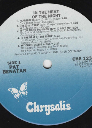 Pat Benatar : In The Heat Of The Night (LP, Album, Club, CRC)