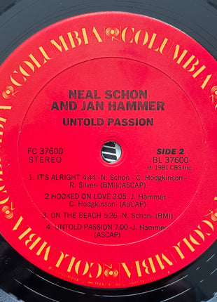 Neal Schon & Jan Hammer* : Untold Passion (LP, Album, Pit)