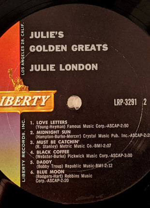 Julie London : Julie's Golden Greats (LP, Comp, Mono)