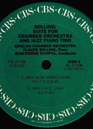 Claude Bolling - English Chamber Orchestra - Jean-Pierre Rampal : Suite For Chamber Orchestra And Jazz Piano Trio (LP, Album, Pit)