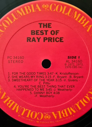 Ray Price : The Best Of Ray Price (LP, Comp)