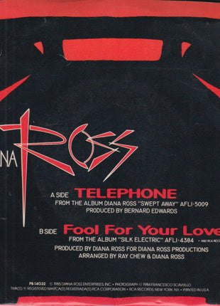 Diana Ross : Telephone (7", Single, Styrene, Ind)